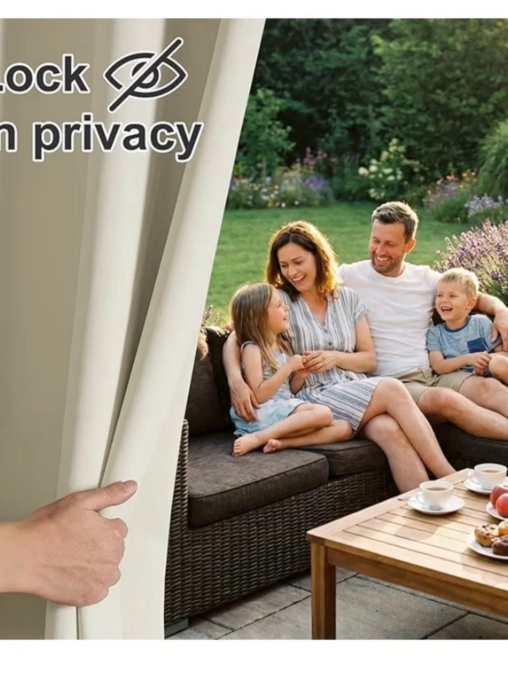 Outdoor Water-Resistant Tab Top Curtain Panels - 2 Panels